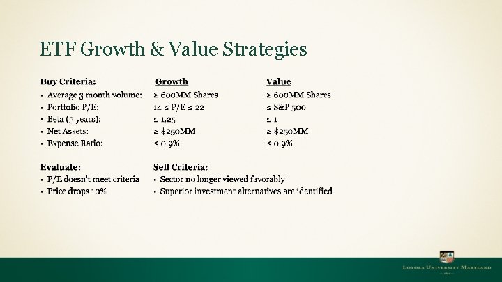  ETF Growth & Value Strategies 