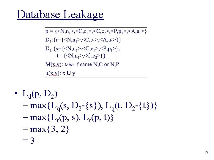 Managing Information Leakage Steven Whang Hector Garciamolina Stanford