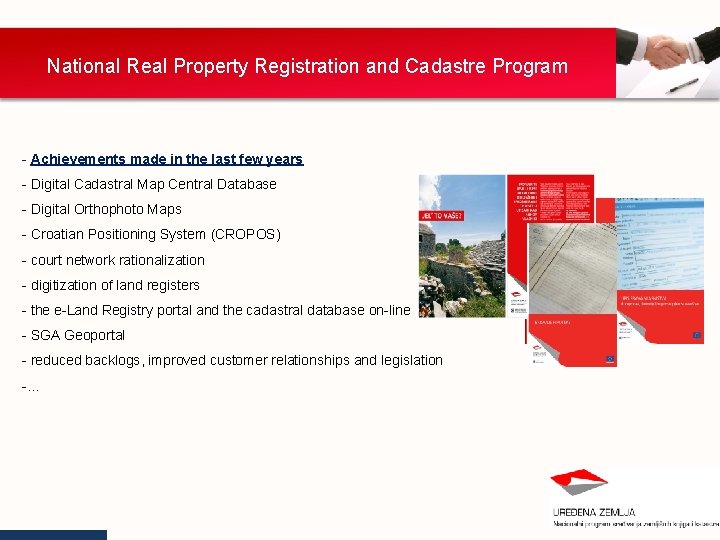 National Real Property Registration and Cadastre Program - Achievements made in the last few