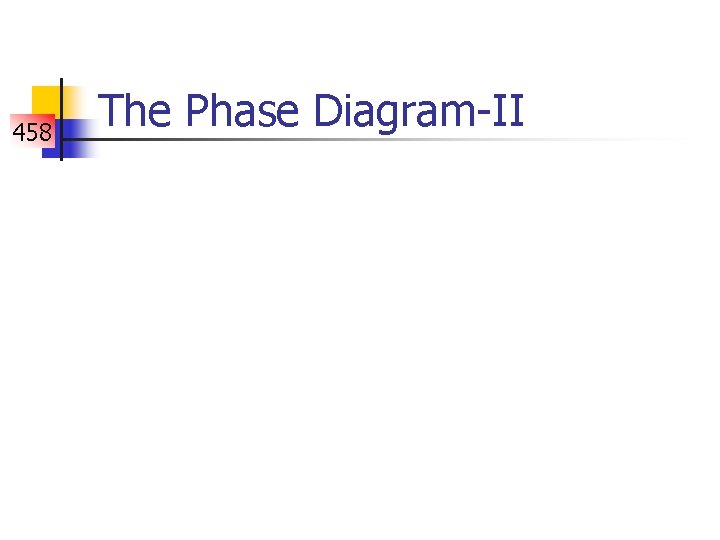 458 The Phase Diagram-II 