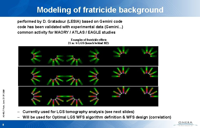 Modeling of fratricide background performed by D. Gratadour (LESIA) based on Gemini code has