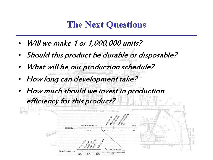 The Next Questions • • • Will we make 1 or 1, 000 units? The Next Questions • • • Will we make 1 or 1, 000 units?