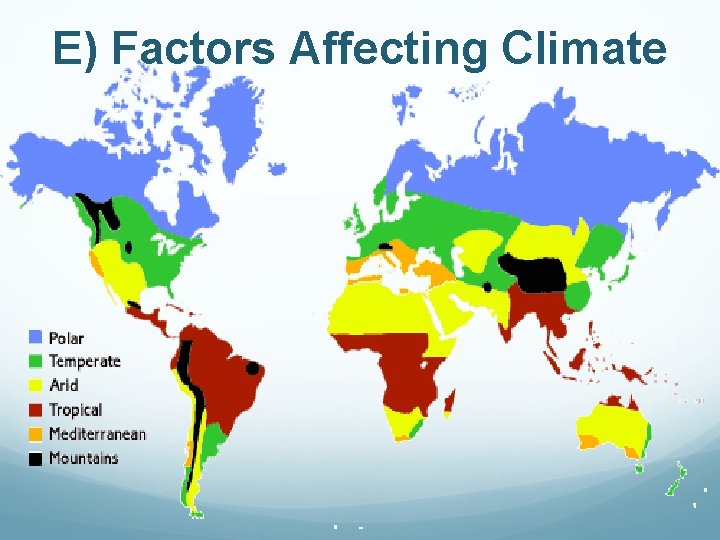 E) Factors Affecting Climate 