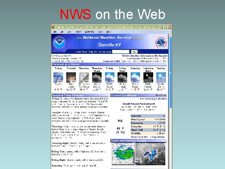 NWS on the Web weather. gov 