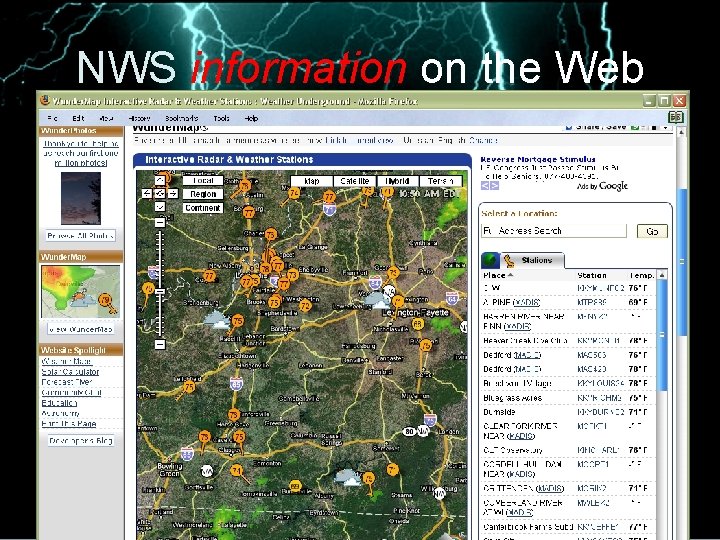 NWS information on the Web 