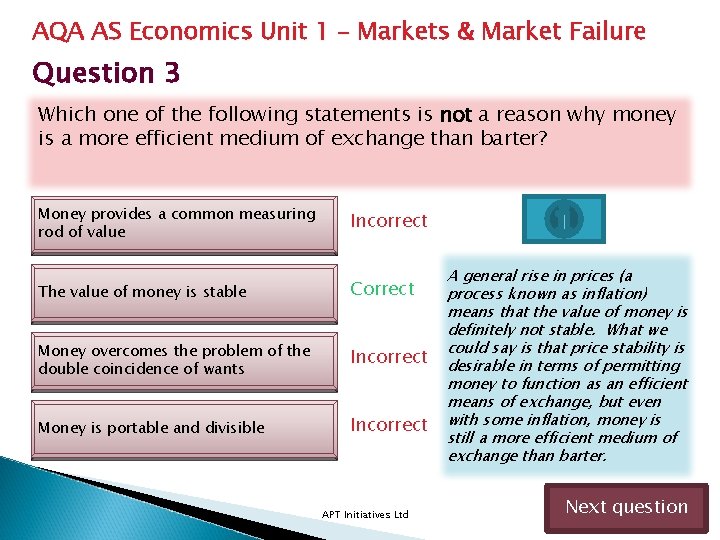 AQA AS Economics Unit 1 – Markets & Market Failure Question 3 Which one AQA AS Economics Unit 1 – Markets & Market Failure Question 3 Which one