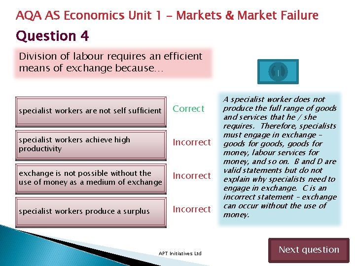 AQA AS Economics Unit 1 – Markets & Market Failure Question 4 Division of AQA AS Economics Unit 1 – Markets & Market Failure Question 4 Division of