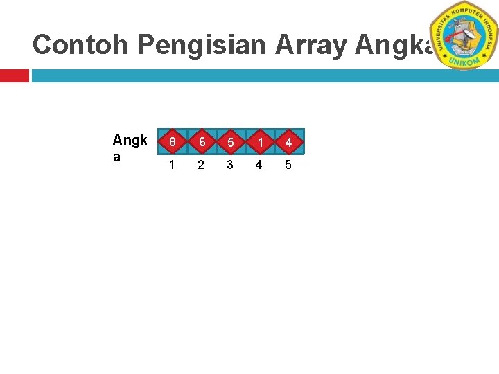 Contoh Pengisian Array Angka Angk a 0 8 0 6 0 5 0 1