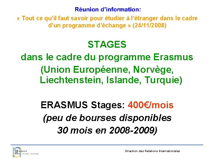  « Tout ce qu’il faut savoir pour étudier à l’étranger dans le cadre