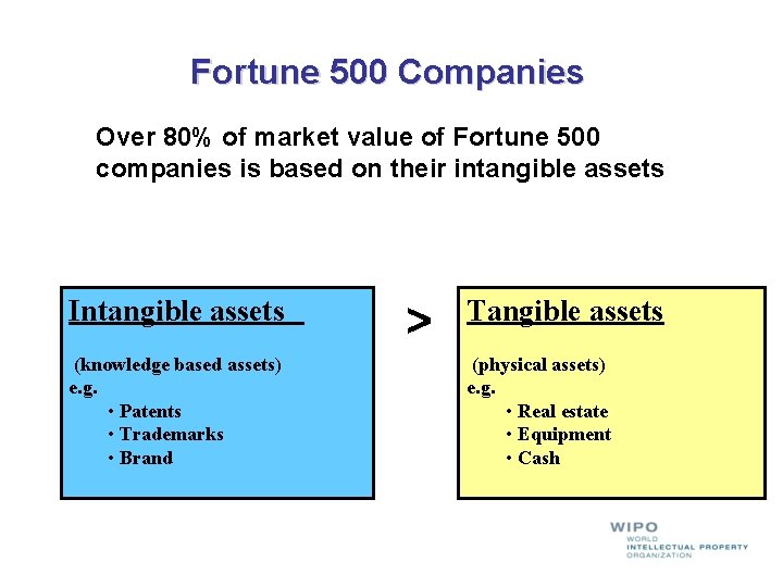 Fortune 500 Companies Over 80% of market value of Fortune 500 companies is based Fortune 500 Companies Over 80% of market value of Fortune 500 companies is based