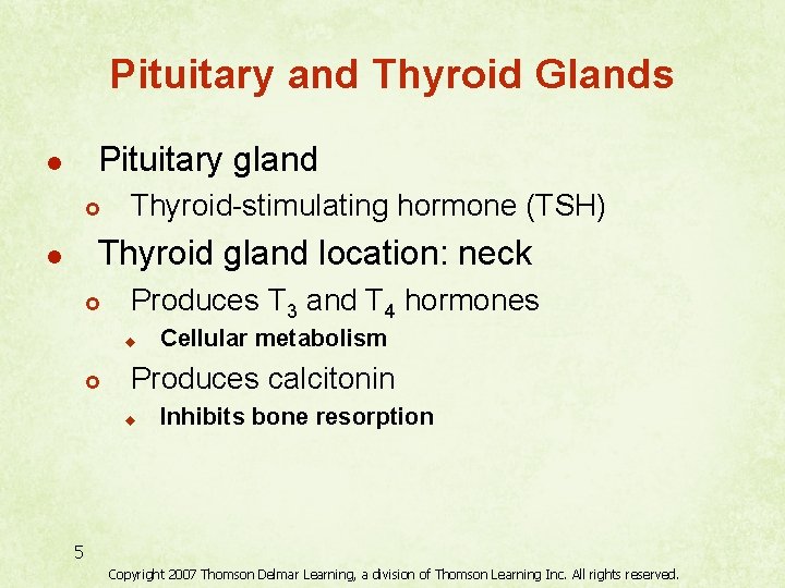 Pituitary and Thyroid Glands Pituitary gland l £ Thyroid-stimulating hormone (TSH) Thyroid gland location: