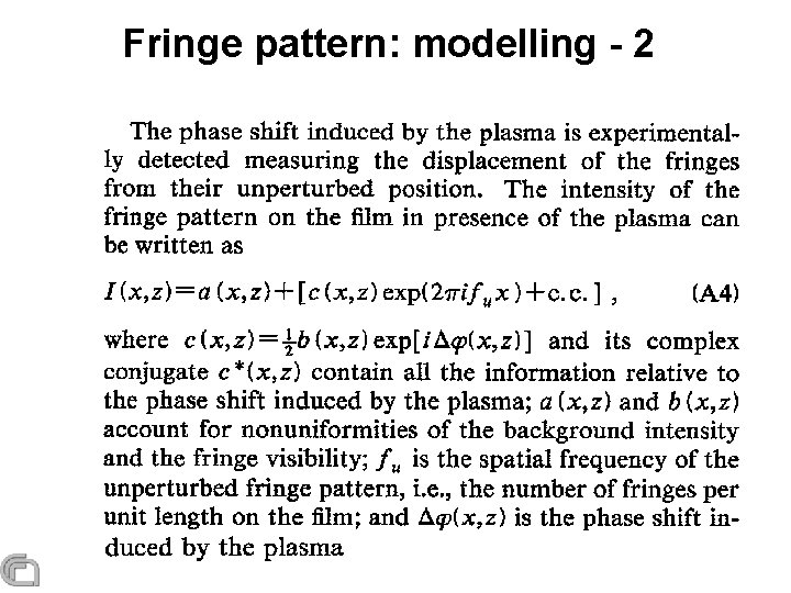 Fringe pattern: modelling - 2 