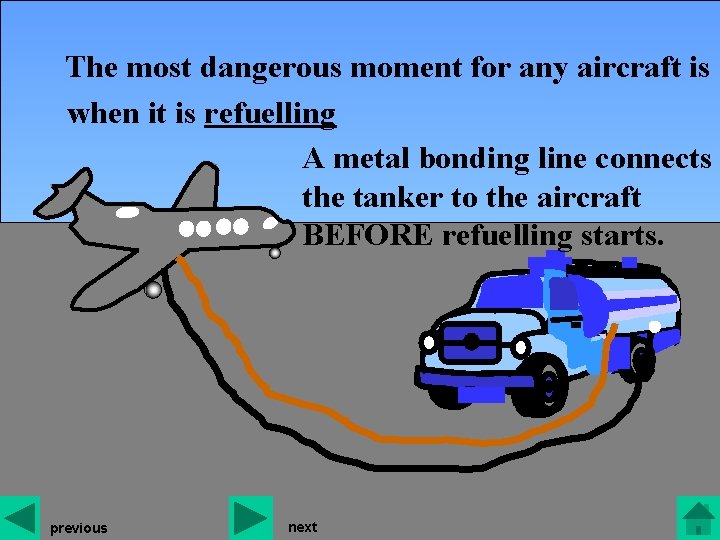 The most dangerous moment for any aircraft is when it is refuelling A metal