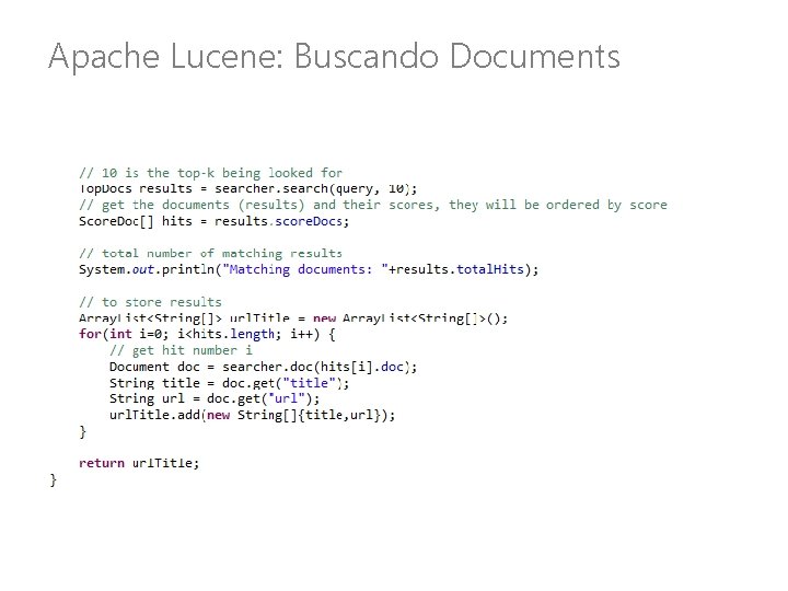 Apache Lucene: Buscando Documents 