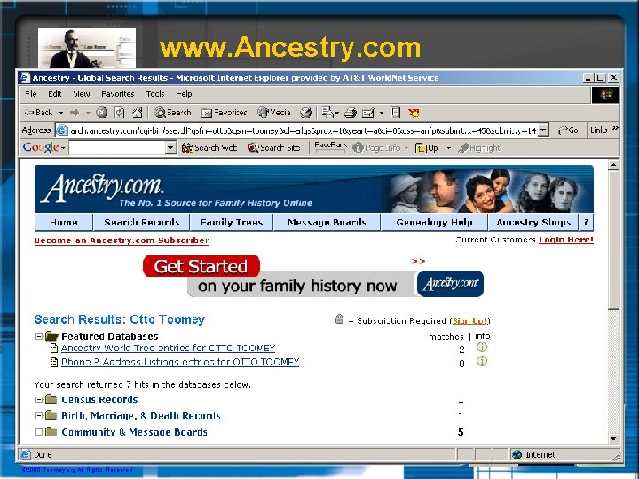 www. Ancestry. com © 2000 Toomey. org All Rights Reserved. 