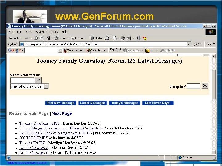 www. Gen. Forum. com © 2000 Toomey. org All Rights Reserved. 