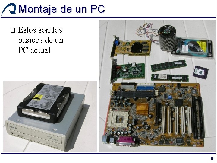 Montaje de un PC q Estos son los básicos de un PC actual componentes