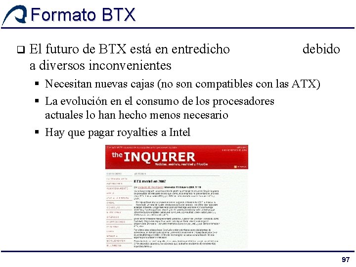 Formato BTX q El futuro de BTX está en entredicho a diversos inconvenientes debido