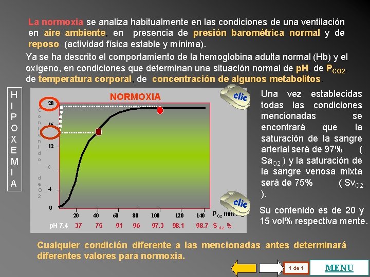 La normoxia se analiza habitualmente en las condiciones de una ventilación en aire ambiente, La normoxia se analiza habitualmente en las condiciones de una ventilación en aire ambiente,