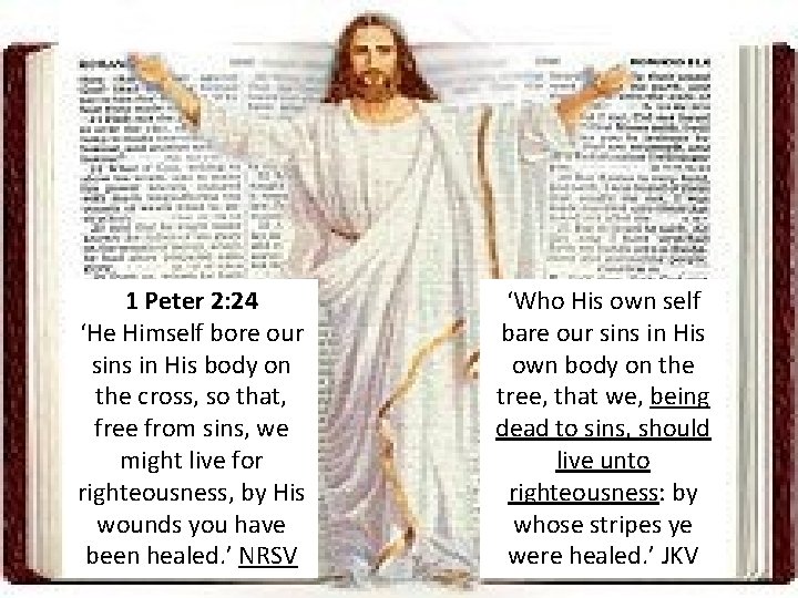 1 Peter 2: 24 ‘He Himself bore our sins in His body on the 1 Peter 2: 24 ‘He Himself bore our sins in His body on the