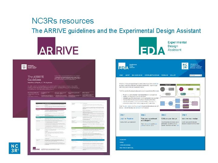 NC 3 Rs resources The ARRIVE guidelines and the Experimental Design Assistant 