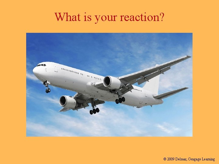 What is your reaction? © 2009 Delmar, Cengage Learning 