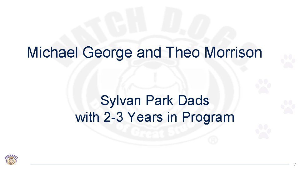 Michael George and Theo Morrison Sylvan Park Dads with 2 -3 Years in Program