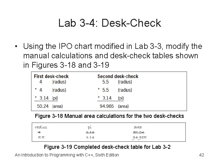 Lab 3 -4: Desk-Check • Using the IPO chart modified in Lab 3 -3,