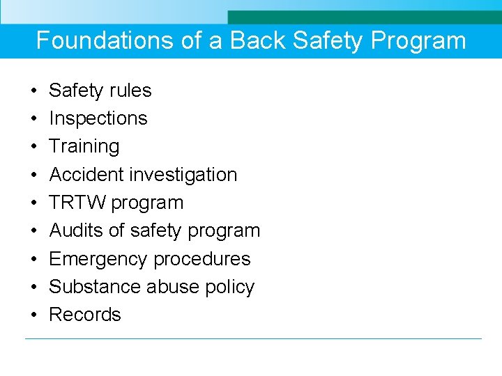 Back Hazard Evaluation Presented by QBE Loss Control