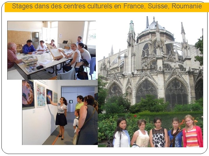 Stages dans des centres culturels en France, Suisse, Roumanie �doctorat 