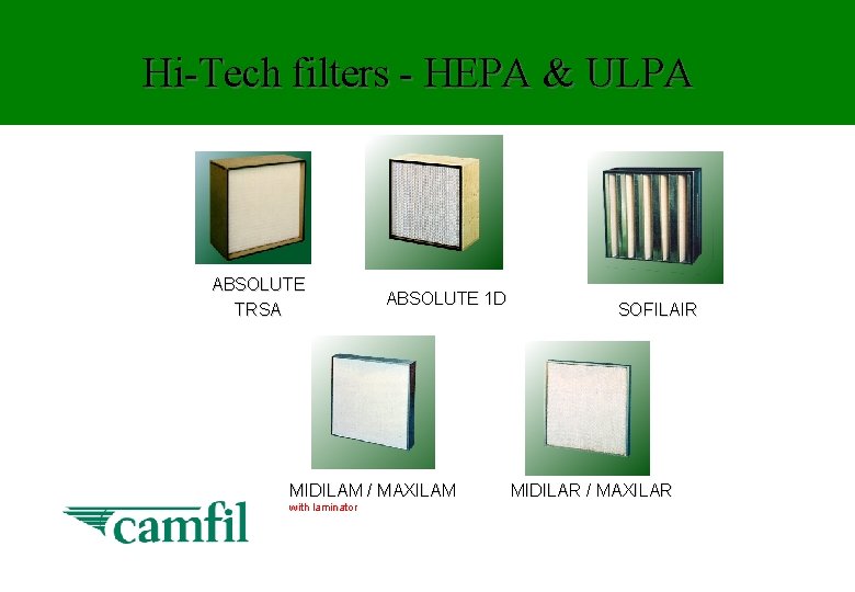 Hi-Tech filters - HEPA & ULPA ABSOLUTE TRSA ABSOLUTE 1 D MIDILAM / MAXILAM