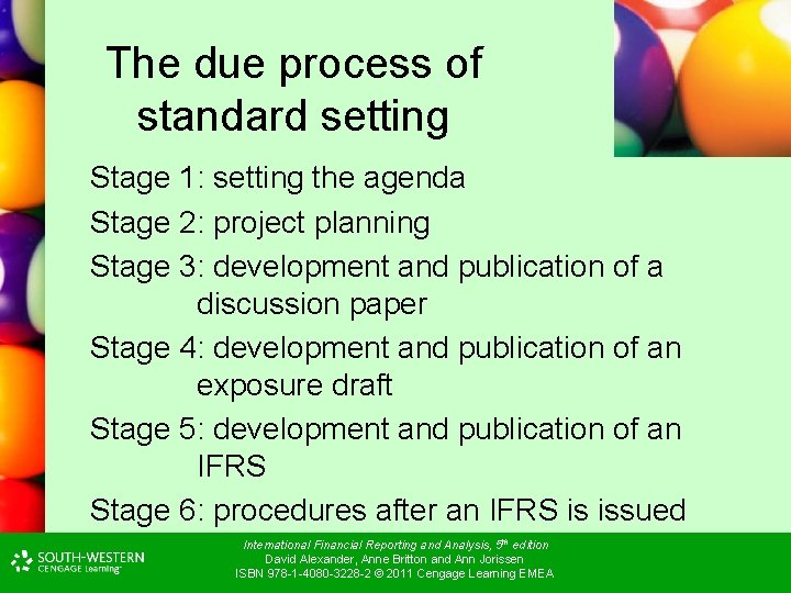The due process of standard setting Stage 1: setting the agenda Stage 2: project The due process of standard setting Stage 1: setting the agenda Stage 2: project
