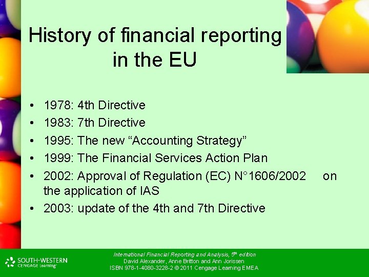 History of financial reporting in the EU • • • 1978: 4 th Directive History of financial reporting in the EU • • • 1978: 4 th Directive