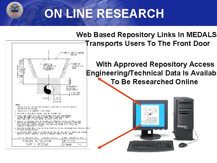 ON LINE RESEARCH Web Based Repository Links In MEDALS Transports Users To The Front