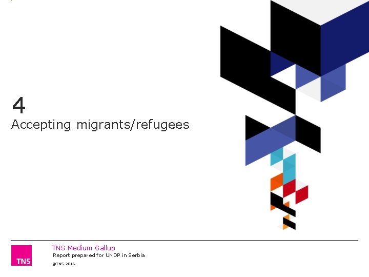 4 Accepting migrants/refugees TNS Medium Gallup Report prepared for UNDP in Serbia ©TNS 2016