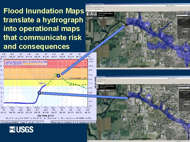 Flood Inundation Maps translate a hydrograph into operational maps that communicate risk and consequences