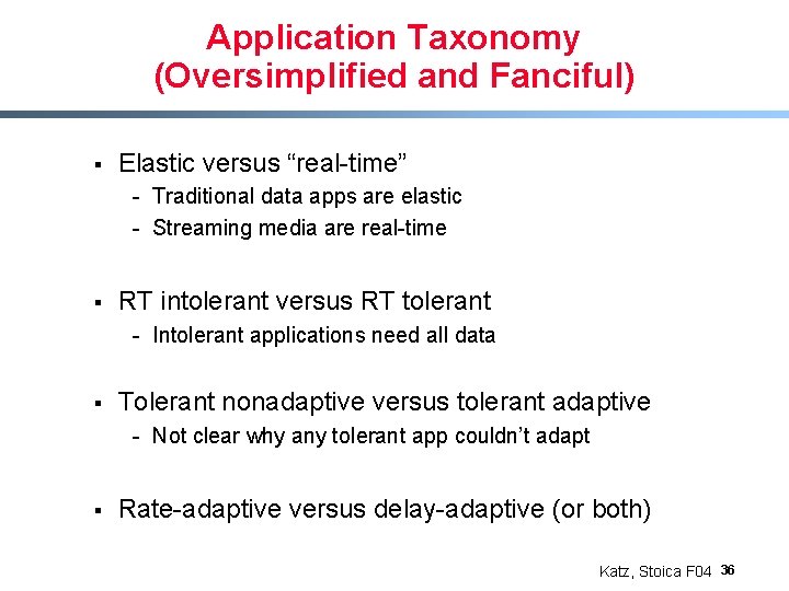 Application Taxonomy (Oversimplified and Fanciful) § Elastic versus “real-time” - Traditional data apps are