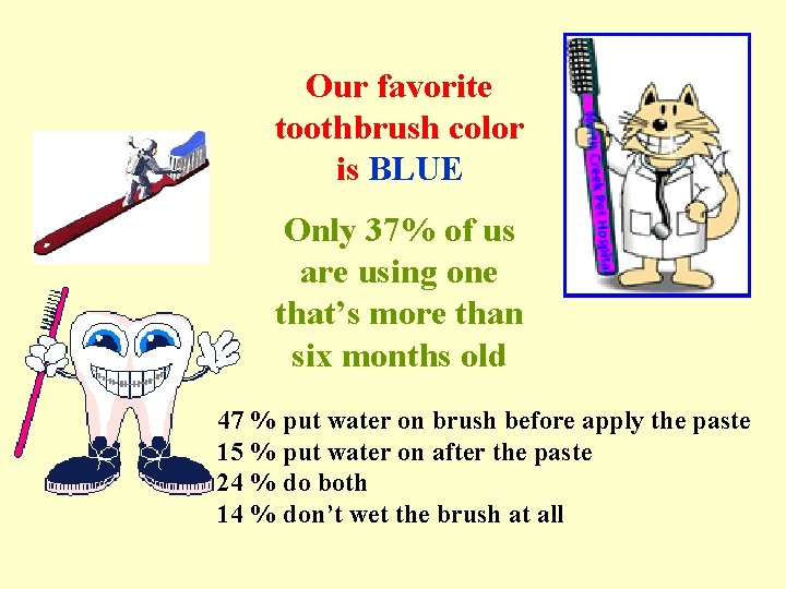 Our favorite toothbrush color is BLUE Only 37% of us are using one that’s
