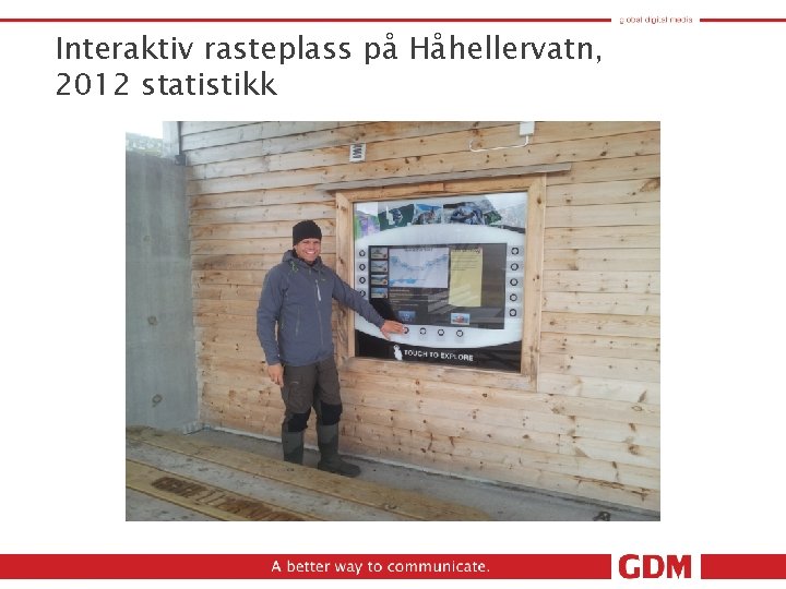 Interaktiv rasteplass på Håhellervatn, 2012 statistikk 