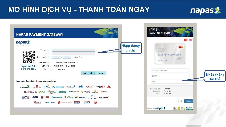 MÔ HÌNH DỊCH VỤ - THANH TOÁN NGAY Nhập thông tin thẻ TT DICH