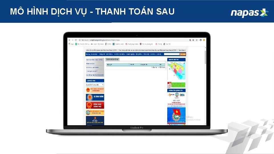 MÔ HÌNH DỊCH VỤ - THANH TOÁN SAU 