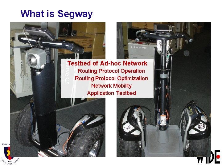 What is Segway Testbed of Ad-hoc Network Routing Protocol Operation Routing Protocol Optimization Network