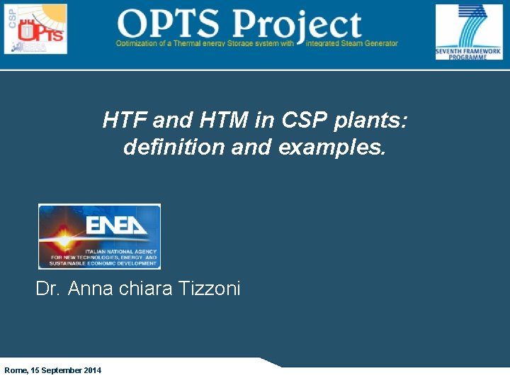 Htf Introduction HTF and HTM in CSP plants definition and