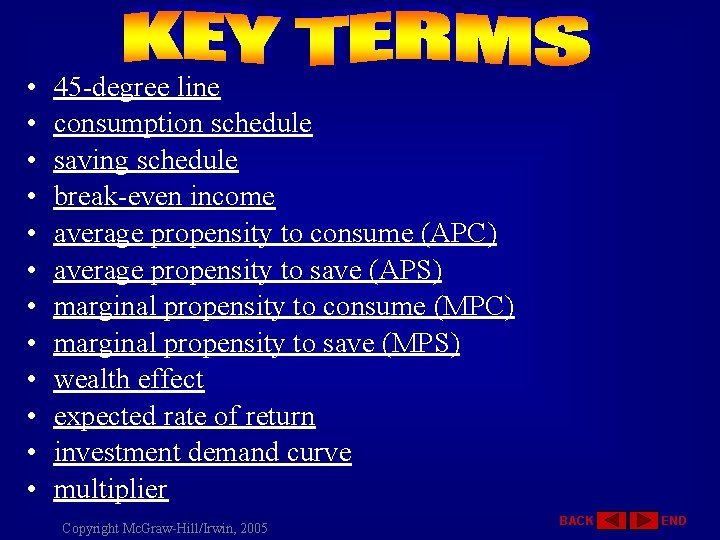  • • • 45 -degree line consumption schedule saving schedule break-even income average