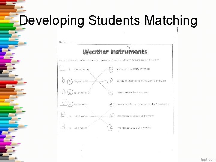 Developing Students Matching 