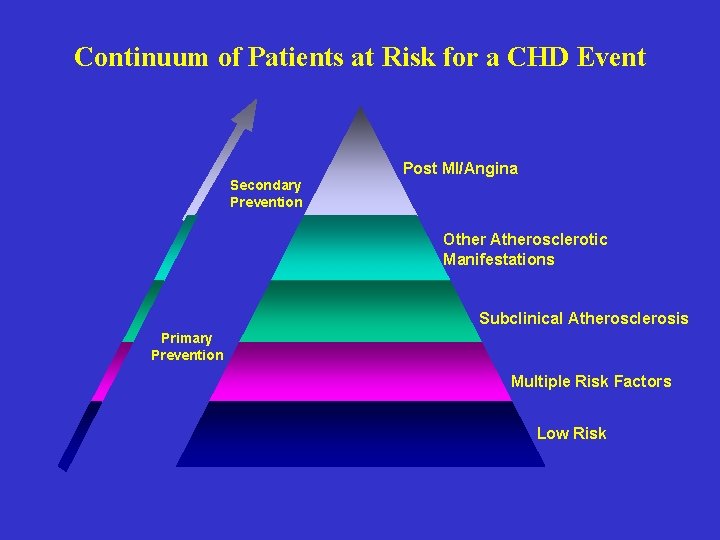 Continuum of Patients at Risk for a CHD Event Secondary Prevention Post MI/Angina Other