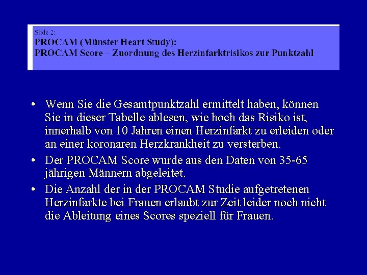  • Wenn Sie die Gesamtpunktzahl ermittelt haben, können Sie in dieser Tabelle ablesen,