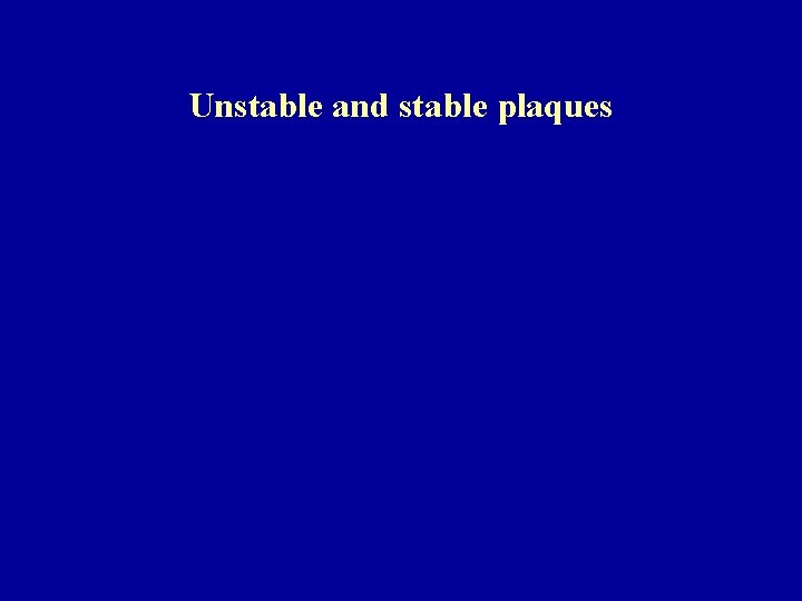 Unstable and stable plaques 