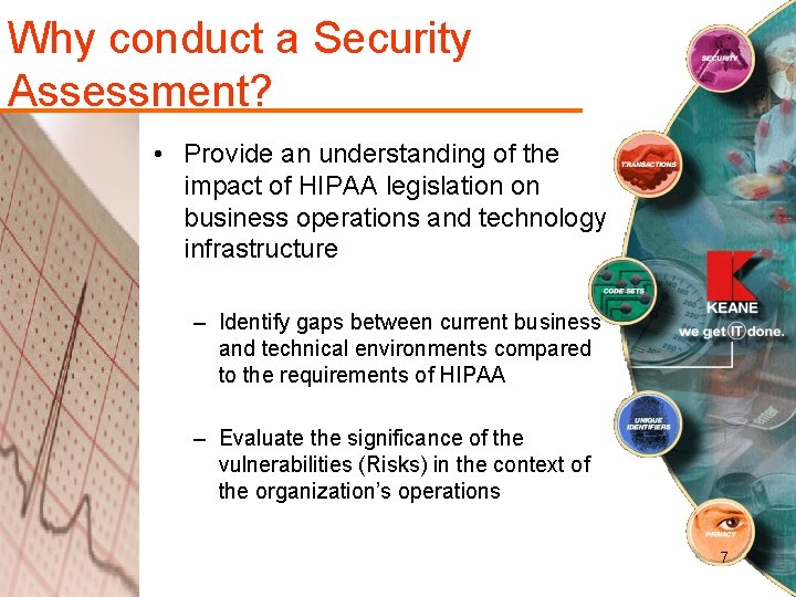 Why conduct a Security Assessment? • Provide an understanding of the impact of HIPAA