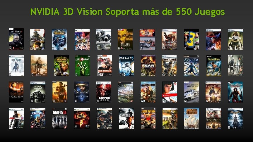 NVIDIA 3 D Vision Soporta más de 550 Juegos NVIDIA 3 D Vision Soporta más de 550 Juegos